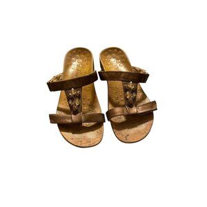 Vionic Viviana Sandal Womens Metallic Cork Sandals With Adjustable Straps size 9